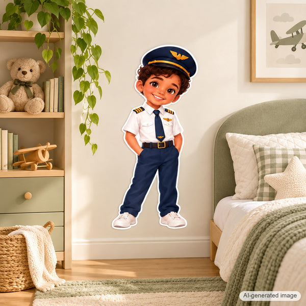 Personalized Pilot Wall Decal from Photo, Dream Job Sticker, image 6