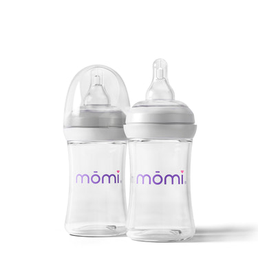 mōmi breast-like bottle 4oz 2-set with gray collar