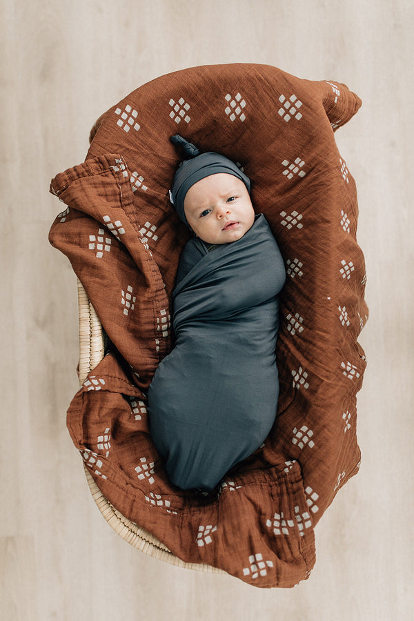 Charcoal Bamboo Newborn Knot Hat