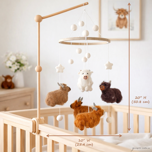 Felt Baby Mobile - Highland Cow