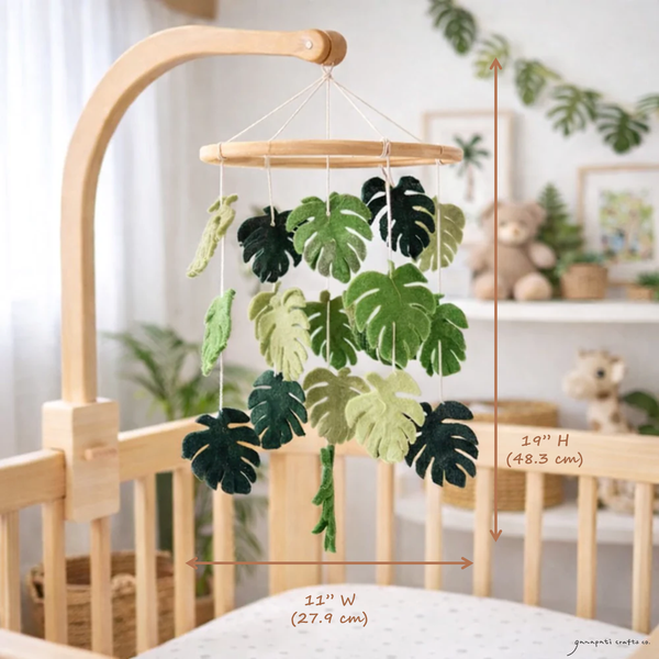 Felt Baby Mobile - Monstera Serenity