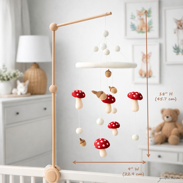 Felt Baby Mobile - Mushrooms and Acorns
