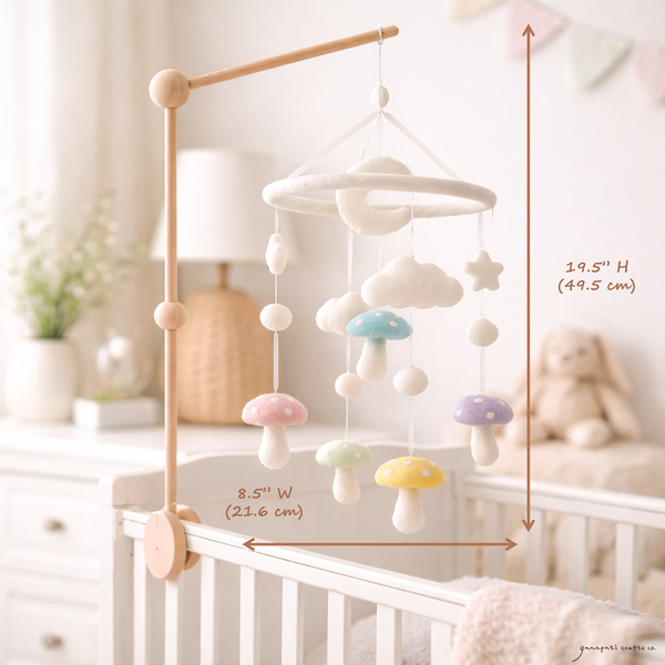 Felt Pastel Mushroom Baby Mobile