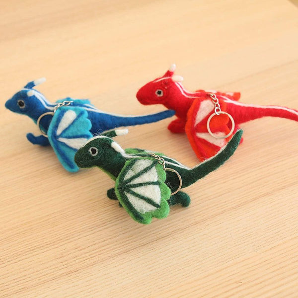 Felt Keychain - Flying Dragons