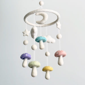 Felt Pastel Mushroom Baby Mobile