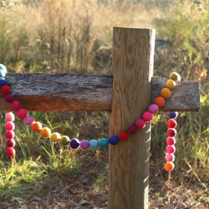 Felt Rainbow Pompom Ball Garland