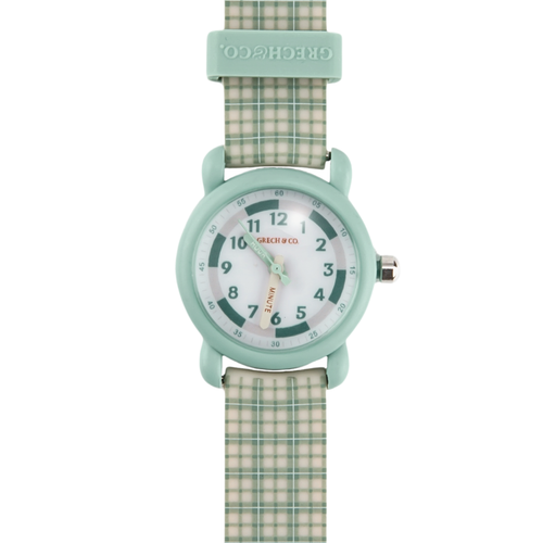 Classic watches in fern plaid design, featuring silicone and stainless steel, perfect for baby accessories.