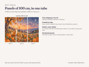 Watercolor Pumpkin Patch Halloween Wall Mural, image 8