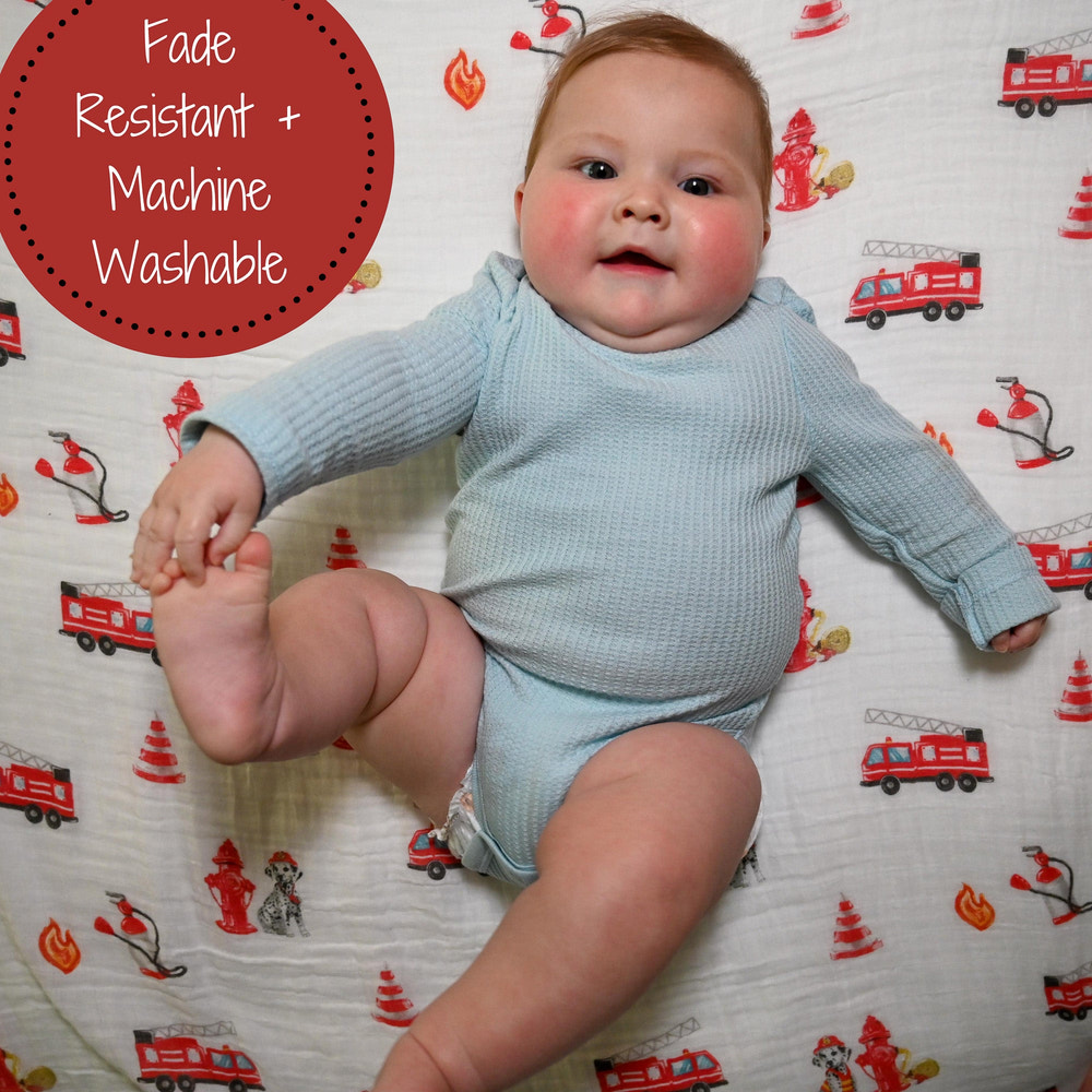 Fireman Baby Muslin Swaddle Blanket - MOOGCO Baby
