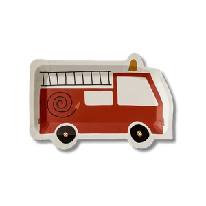 Firetruck Shaped Paper Party Plate (12pcs)