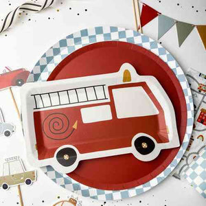 Firetruck Shaped Paper Party Plate (12pcs)