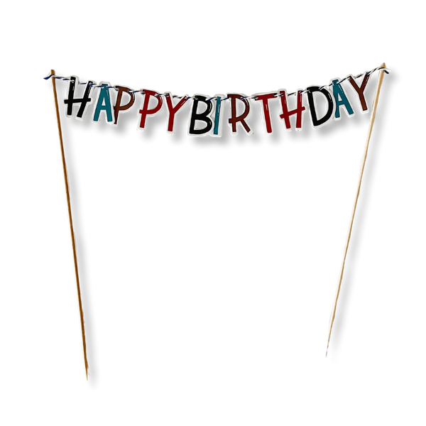 Fishing Happy Birthday Cake Banner