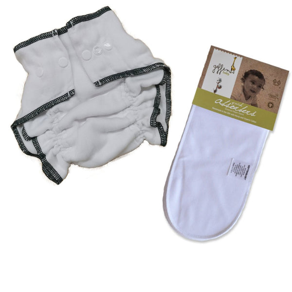 Cotton Fitted Cloth Diaper with Snaps Bundle| Includes fitted and 2 inseerts