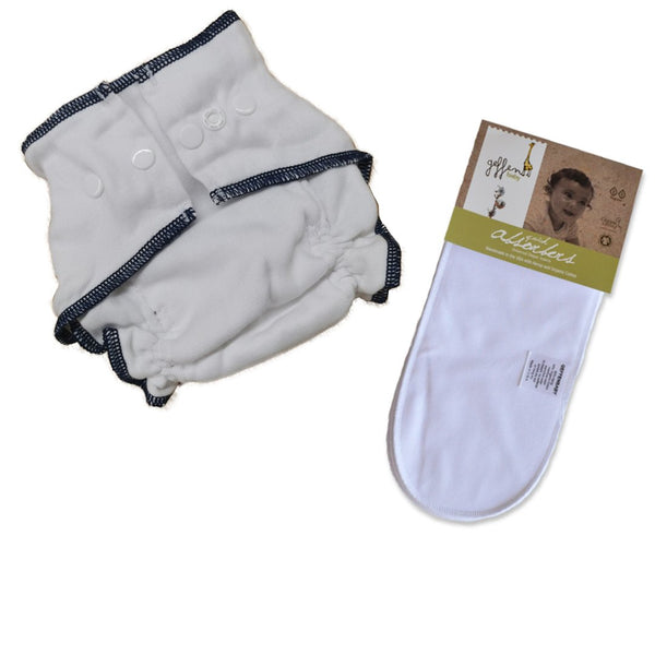Cotton Fitted Cloth Diaper with Snaps Bundle| Includes fitted and 2 inseerts