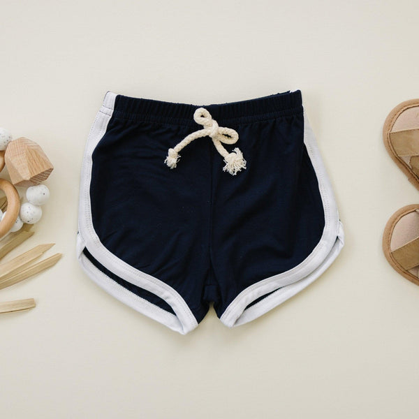 Navy Blue Bamboo Track Shorts