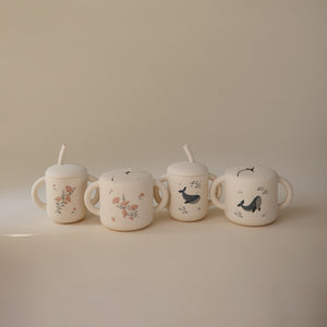 Mushie Snack Cup silicone spill-proof two handles