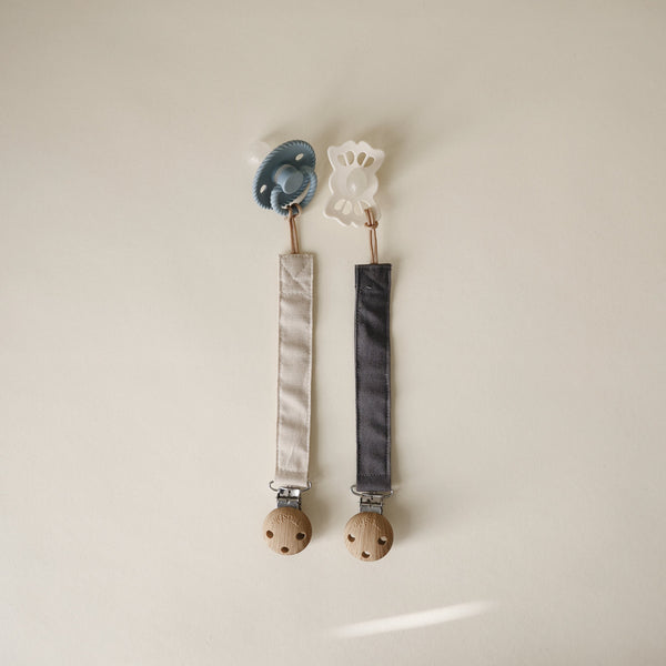 Linen Pacifier Clip 2-Pack