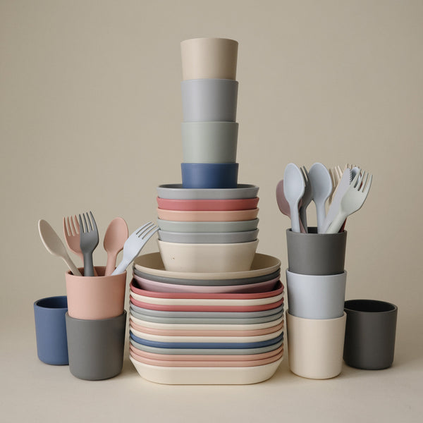 Mushie Dinnerware Cups Soft Colors Non-Toxic PP Plastic