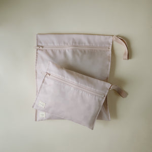 Mushie Water Resistant Wet Bag Set Two Sizes Zipper Handles