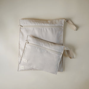 Mushie Water Resistant Wet Bag Set Two Sizes Zipper Handles