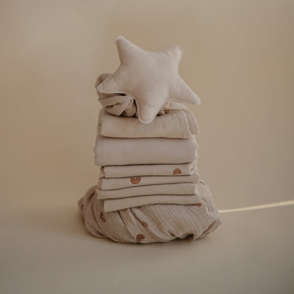 Mushie Organic Cotton Muslin Cloths 3-Pack Soft Baby Cloths