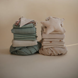 Mushie Organic Cotton Muslin Cloths 3-Pack Soft Baby Cloths