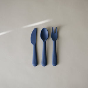 Mushie Dinnerware Cutlery Set Fork Spoon Knife Soft Colors