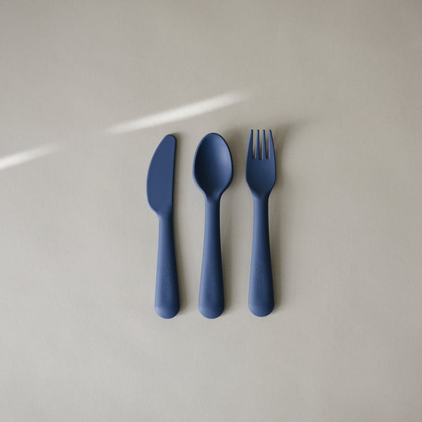 Mushie Dinnerware Cutlery Set Fork Spoon Knife Soft Colors
