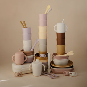 Mushie Dinnerware Cups Soft Colors Non-Toxic PP Plastic