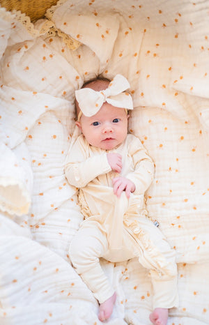 Brown Fleur One size Knot Bow Headband