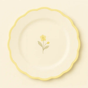 Floral Yellow Dessert Plates S16