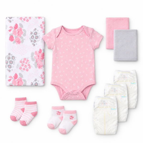 Baby Blossom Company BBco Floral Baby Gift Set layette bouquet baby girl