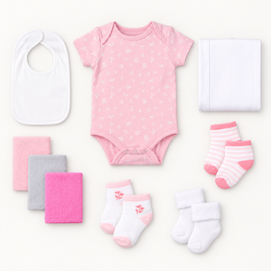 Baby Blossom Company Pink Hatbox Bouquet Petite baby gift set