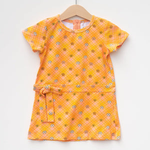 Flower Power Plaid Mod Dress for Baby and Toddler Girls