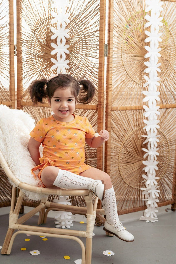 Flower Power Plaid Mod Dress for Baby and Toddler Girls
