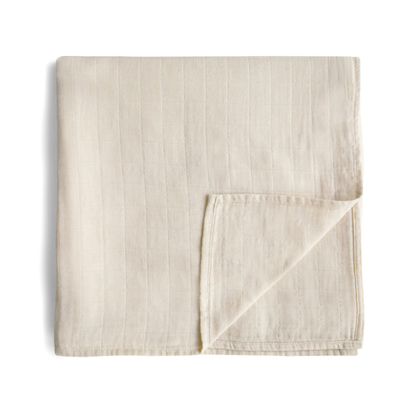 Mushie Organic Cotton Muslin Swaddle Blanket extra soft