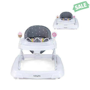 Foldable Baby Activity Walker with Adjustable Height and Detachable Seat Cushion-Gray Gray Baby Walkers