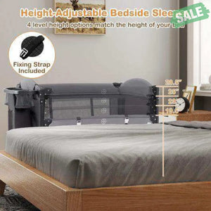 Foldable Baby Bassinet with 4 Adjustable Heights Changing Table and Mattress-Gray