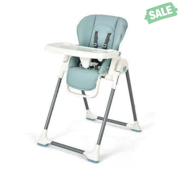 Foldable Baby High Chair with Double Removable Trays and Book Holder-Beige High Chairs