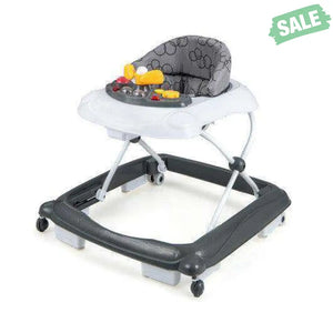 Foldable Baby Walker with 3 Adjustable Heights and Padded Seat-Blue Baby Walkers