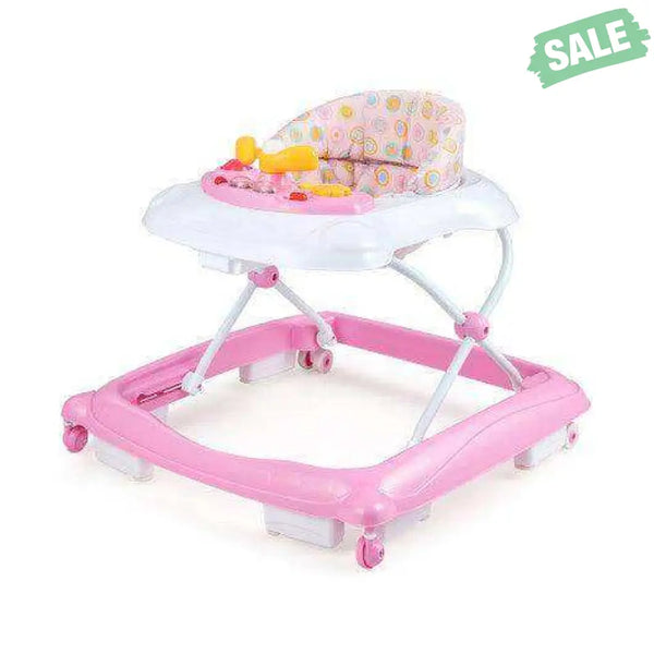 Foldable Baby Walker with 3 Adjustable Heights and Padded Seat-Blue Baby Walkers