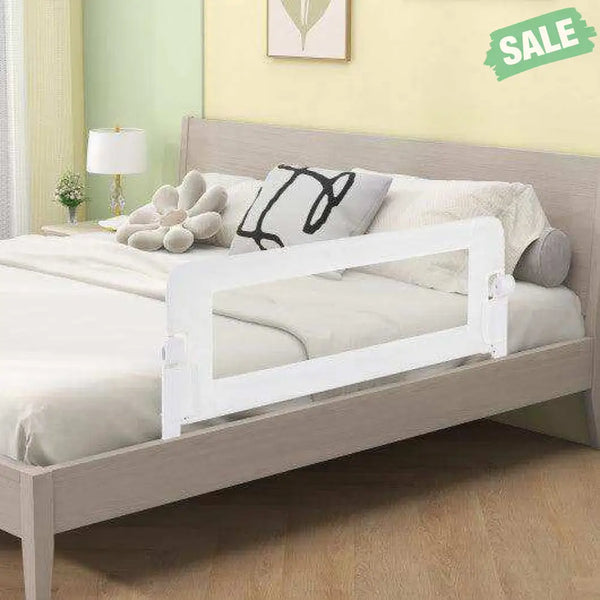Foldable Bed Rail Swing Down Baby Bed Guard Rail-White White Bassinets & Bedside Sleepers