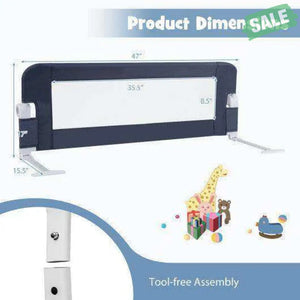 Foldable Bed Rail Swing Down Baby Bed Guard Rail-White White Bassinets & Bedside Sleepers