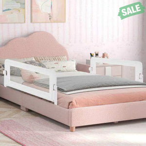 Foldable Bed Rail Swing Down Baby Bed Guard Rail-White White Bassinets & Bedside Sleepers
