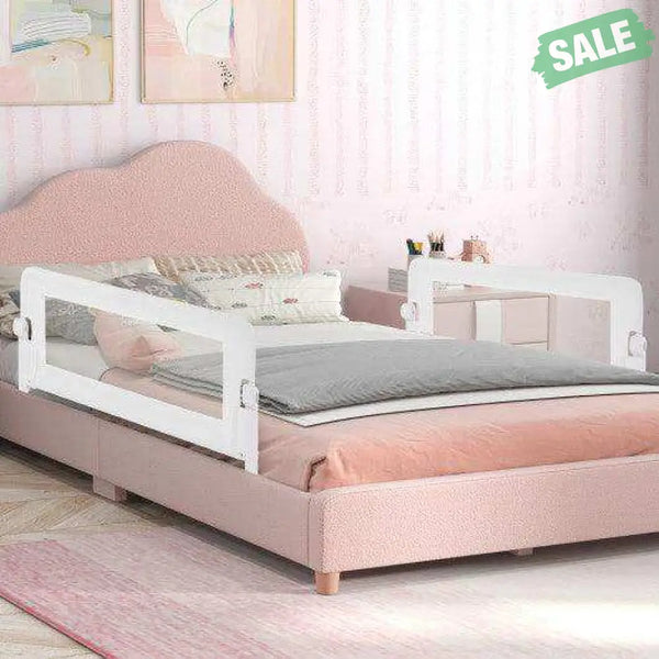 Foldable Bed Rail Swing Down Baby Bed Guard Rail-White White Bassinets & Bedside Sleepers