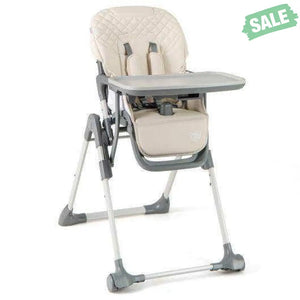 Foldable High Chair with Footrest and Detachable Tray-Beige Beige High Chairs