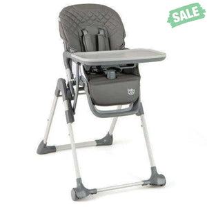 Foldable High Chair with Footrest and Detachable Tray-Beige Beige High Chairs