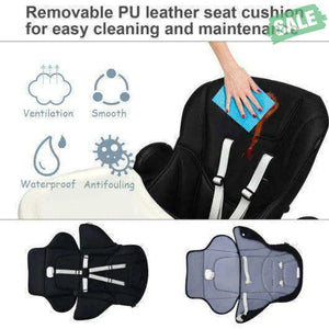 Foldable High chair with Multiple Adjustable Backrest-Black Black High Chairs