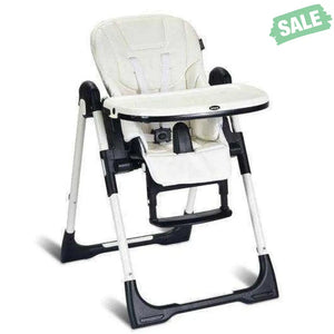 Foldable High chair with Multiple Adjustable Backrest-Black Black High Chairs