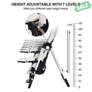 Foldable High chair with Multiple Adjustable Backrest-Black Black High Chairs